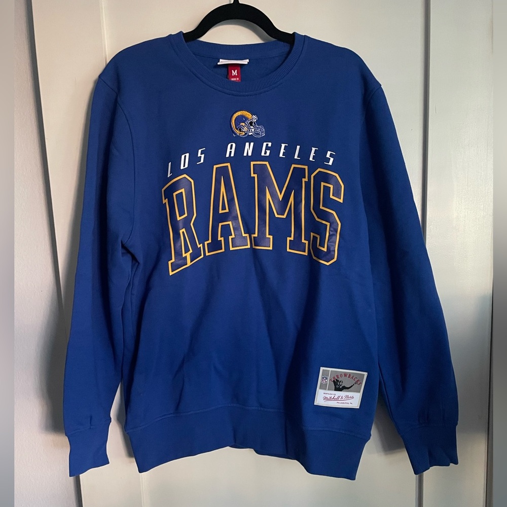 Men’s Royal Los Angeles Rams Arch Team Pullover Sweatshirt